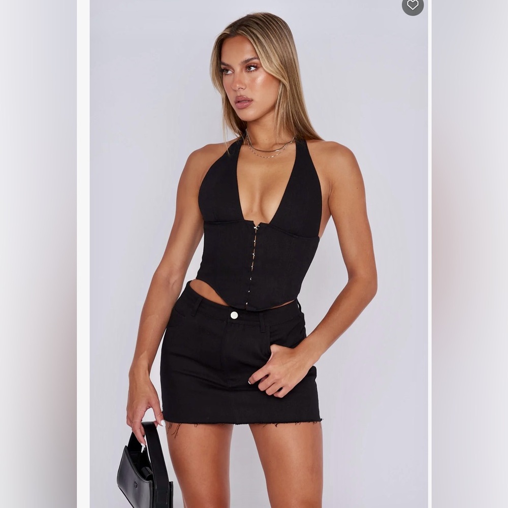 BLACK DENIEM MINI SKIRT - SIZE S NWT